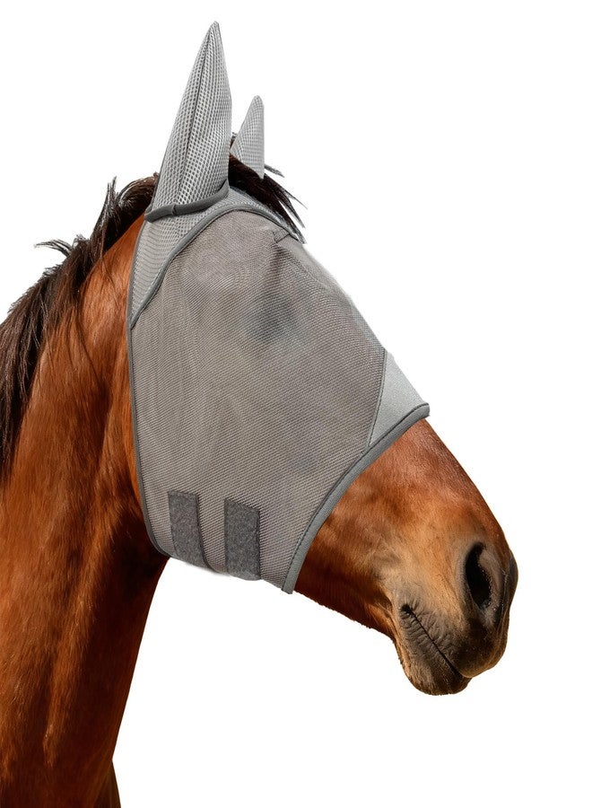 INKNOTE Horse Fly mask with Ears Half face UV Protection for Horses Adjustable Smooth fine mesh Horse Head mask Large Size Horses Accessories for Ranch Daily Training,Grey - Image 1